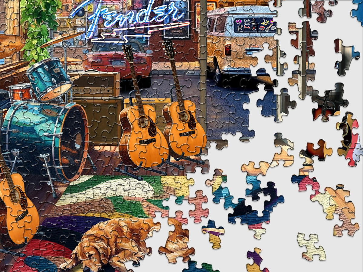 Springbok puzzle completes into a frame-worthy display of musical nostalgia.