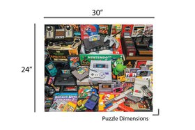 Springbok Gamer's Trove puzzle box and pieces ready for unboxing