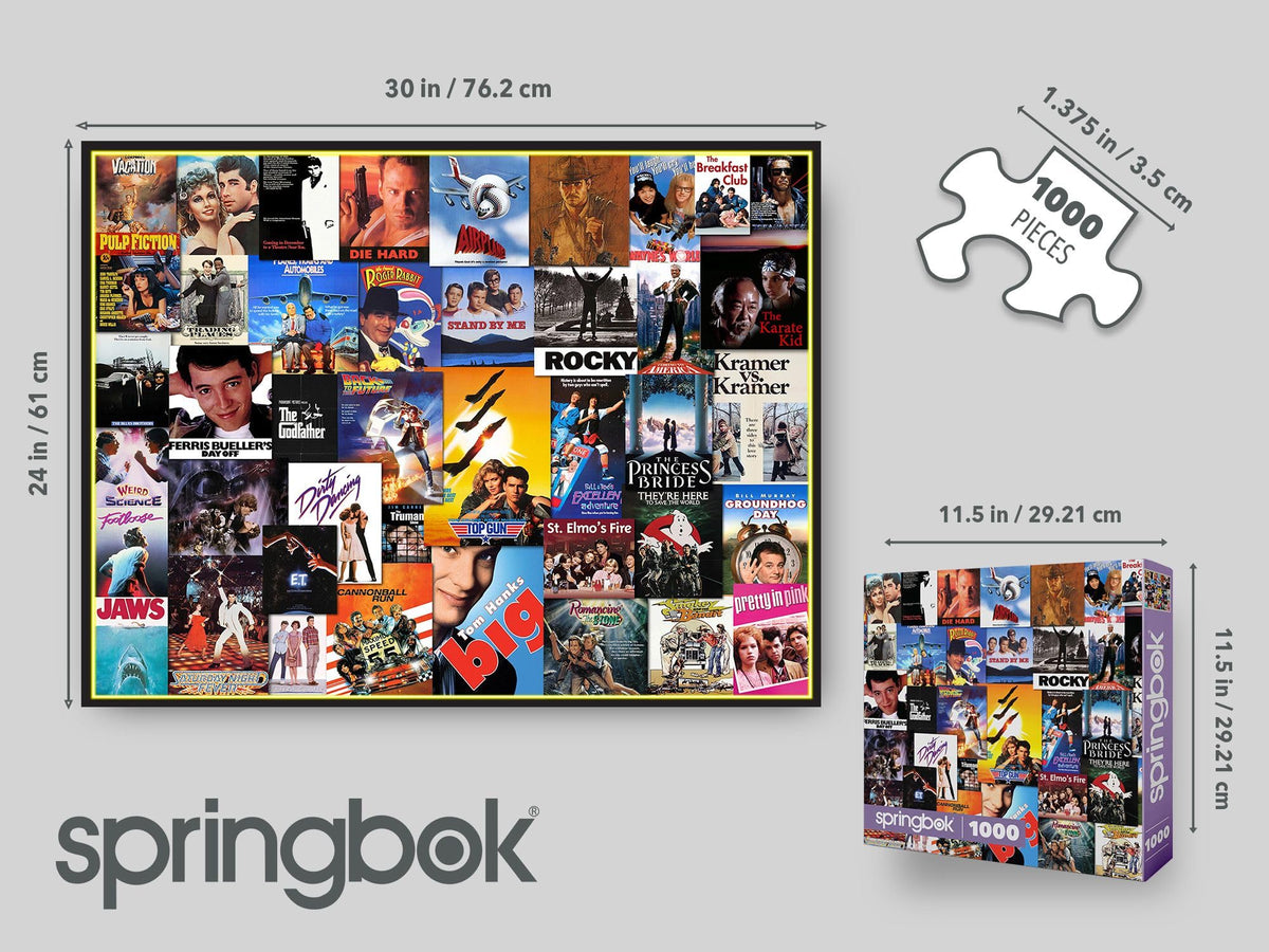 Springbok Going to The Movies artwork—striking collage ready to display after completion.
