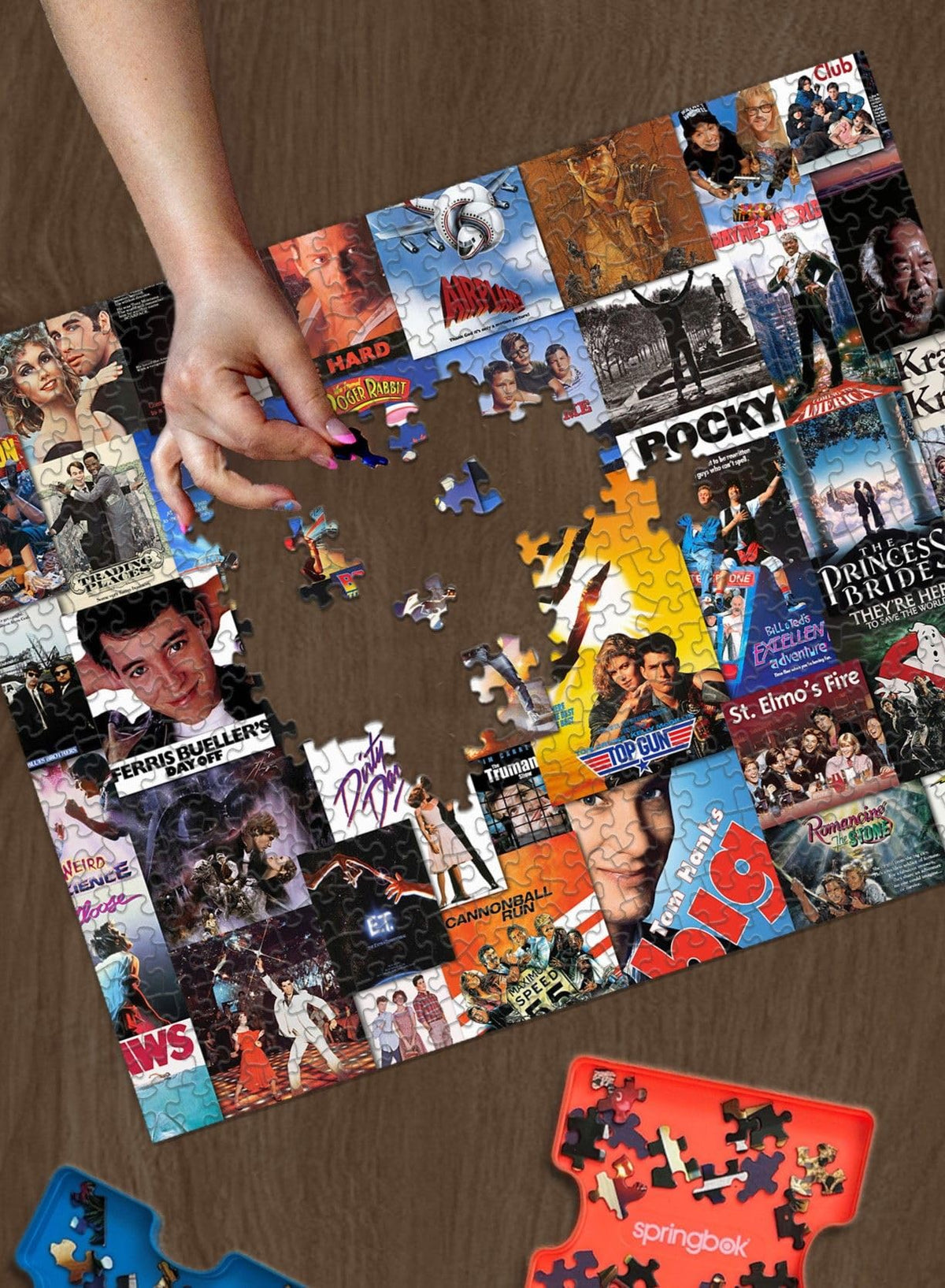 Springbok Going to The Movies jigsaw—non-toxic inks for safe, long-lasting fun.
