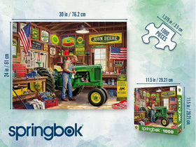 Springbok Grandpa's Garage displays a 30x24 finished size, offering a satisfying, display-worthy result.