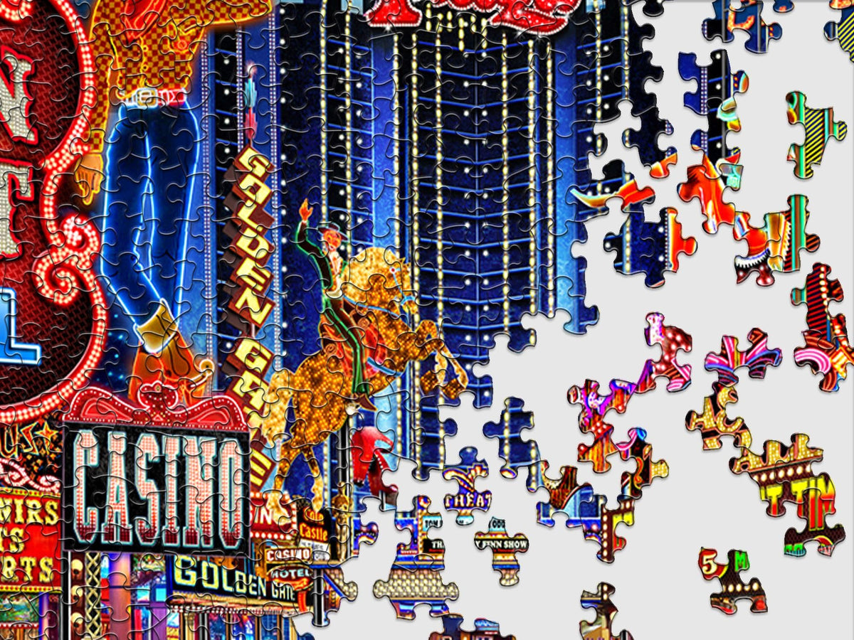 Springbok Viva Las Vegas puzzle made-in-usa emphasizes durable eco-friendly build.
