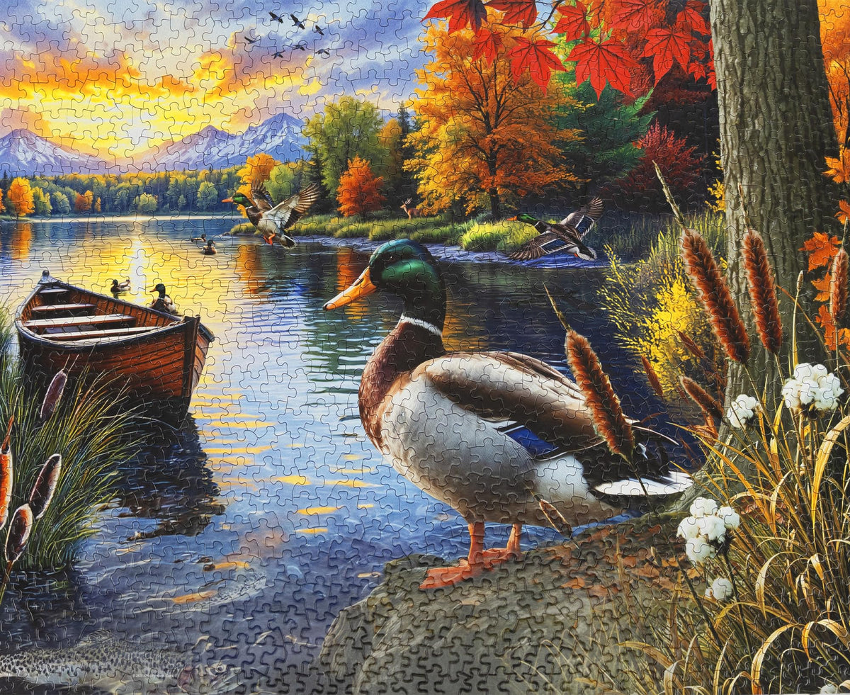 Springbok Mallard Morning Glow family puzzle set supports shared screen-free time