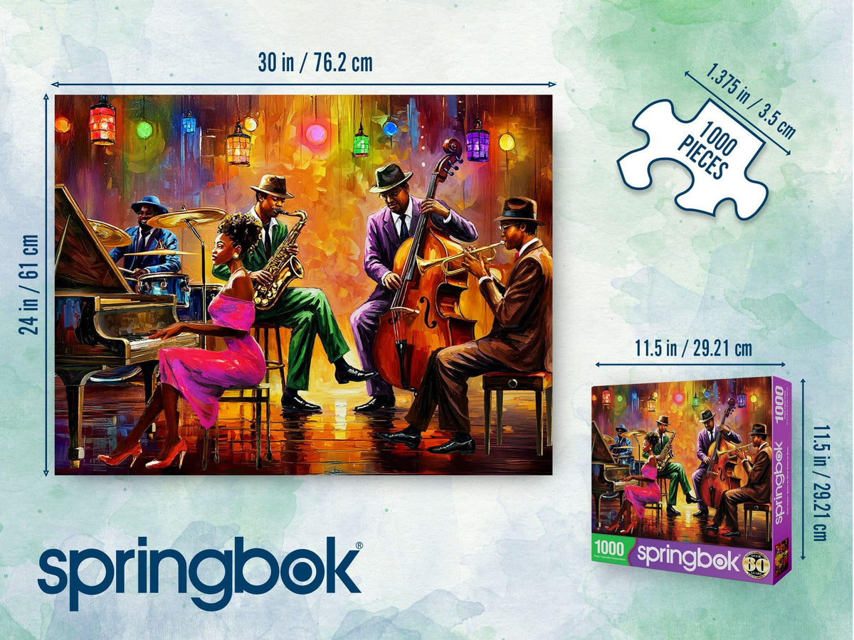 Springbok Neon Notes artwork with vibrant colors enhancing the puzzle experience
