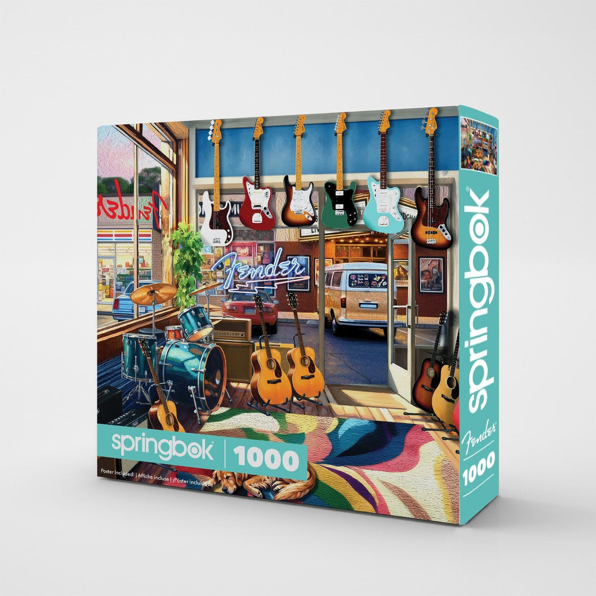Springbok poster included reference helps solvers finish 1000-piece puzzles more confidently.