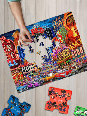 Springbok Viva Las Vegas puzzle color palette enhances any room.