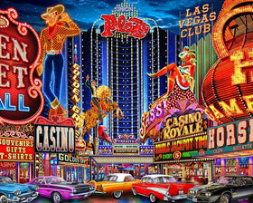 Springbok Viva Las Vegas puzzle neon signs evoke nostalgia and vibrant color.