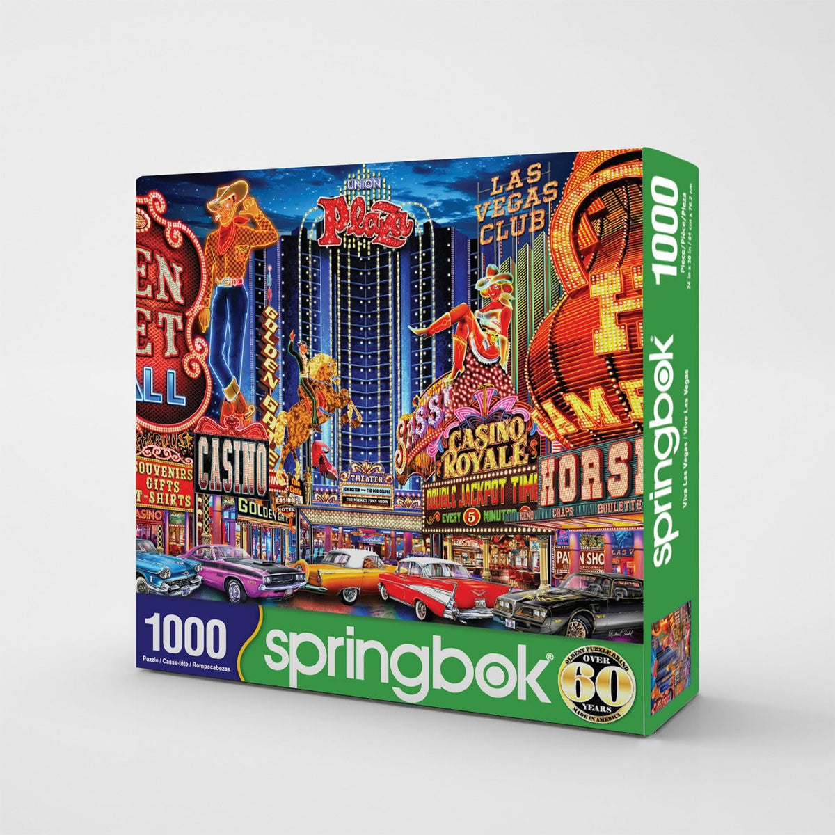 Springbok Viva Las Vegas puzzle retro casinos inspire Americana exploration.
