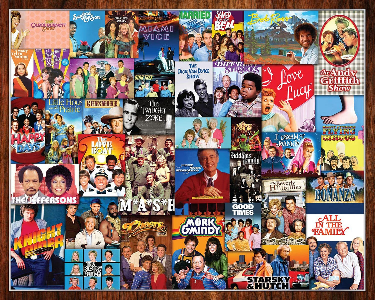 Springbok What's on TV? puzzle cover invites family game night