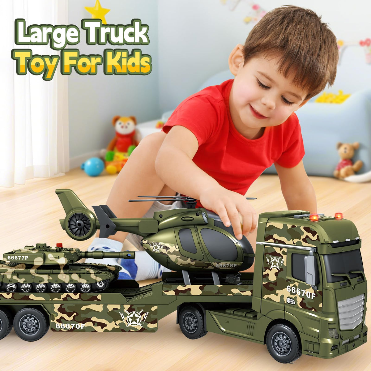 SpringFlower 25-inch transport truck offers ample cargo space for extra cars
