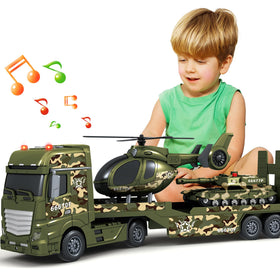 SpringFlower 3-in-1 army truck front view for imaginative play and motor skills