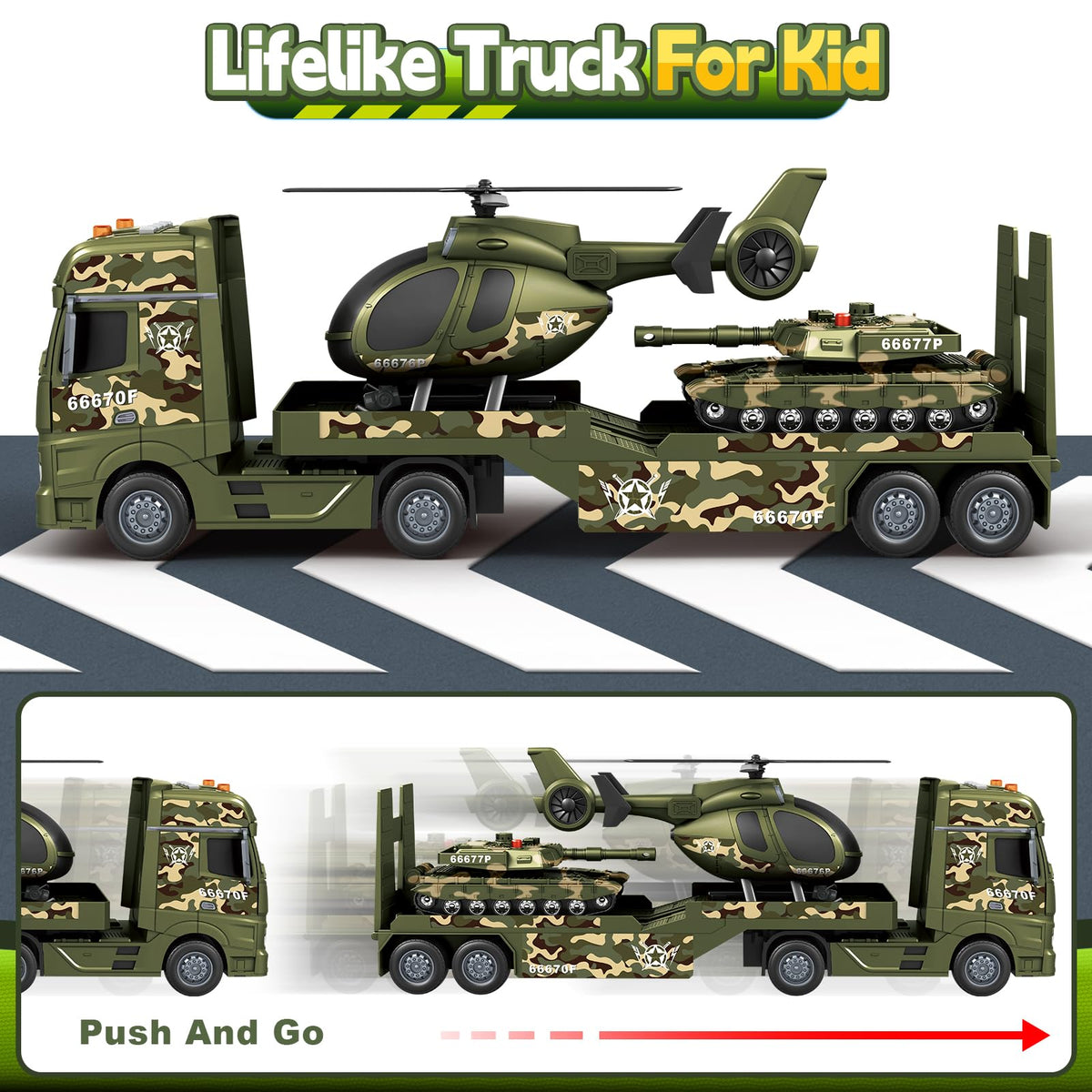 SpringFlower tailboard moves up and down for loading play