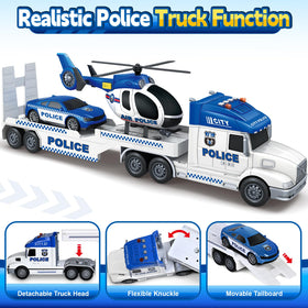 SpringFlower 3-in-1 police toy with helicopter and racing car for interactive storytelling