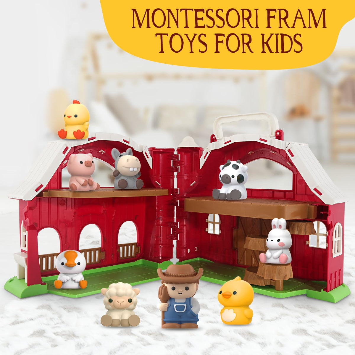 SpringFlower donkey figure adds variety to farm pretend play.