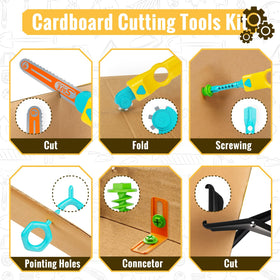 SpringFlower assembly connectors for versatile cardboard builds