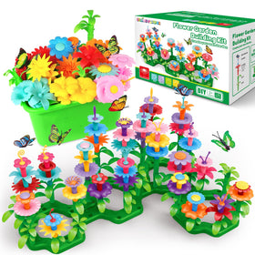 SpringFlower Flower Garden Kit with storage case keeps pieces organized for easy play.