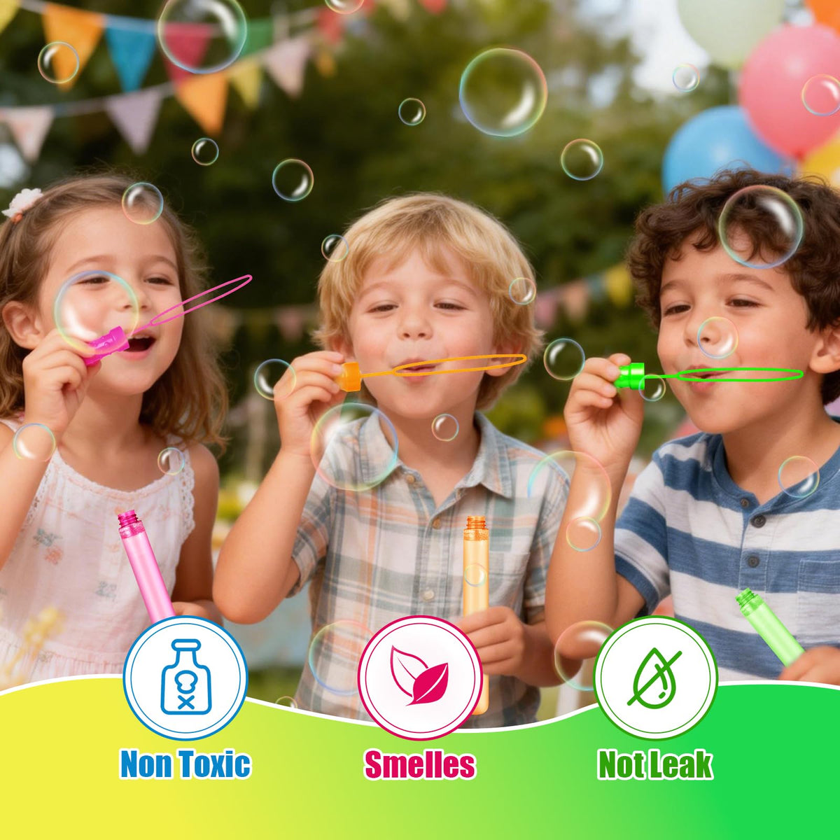 SpringFlower bubble wand blue ideal for summer activities and classroom prizes.