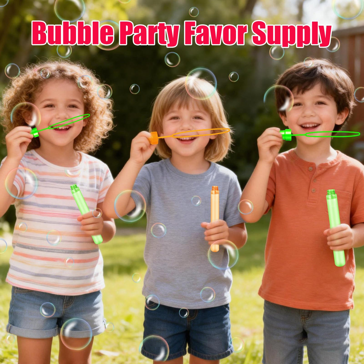 SpringFlower bubble wand green great for outdoor games and summer celebrations.