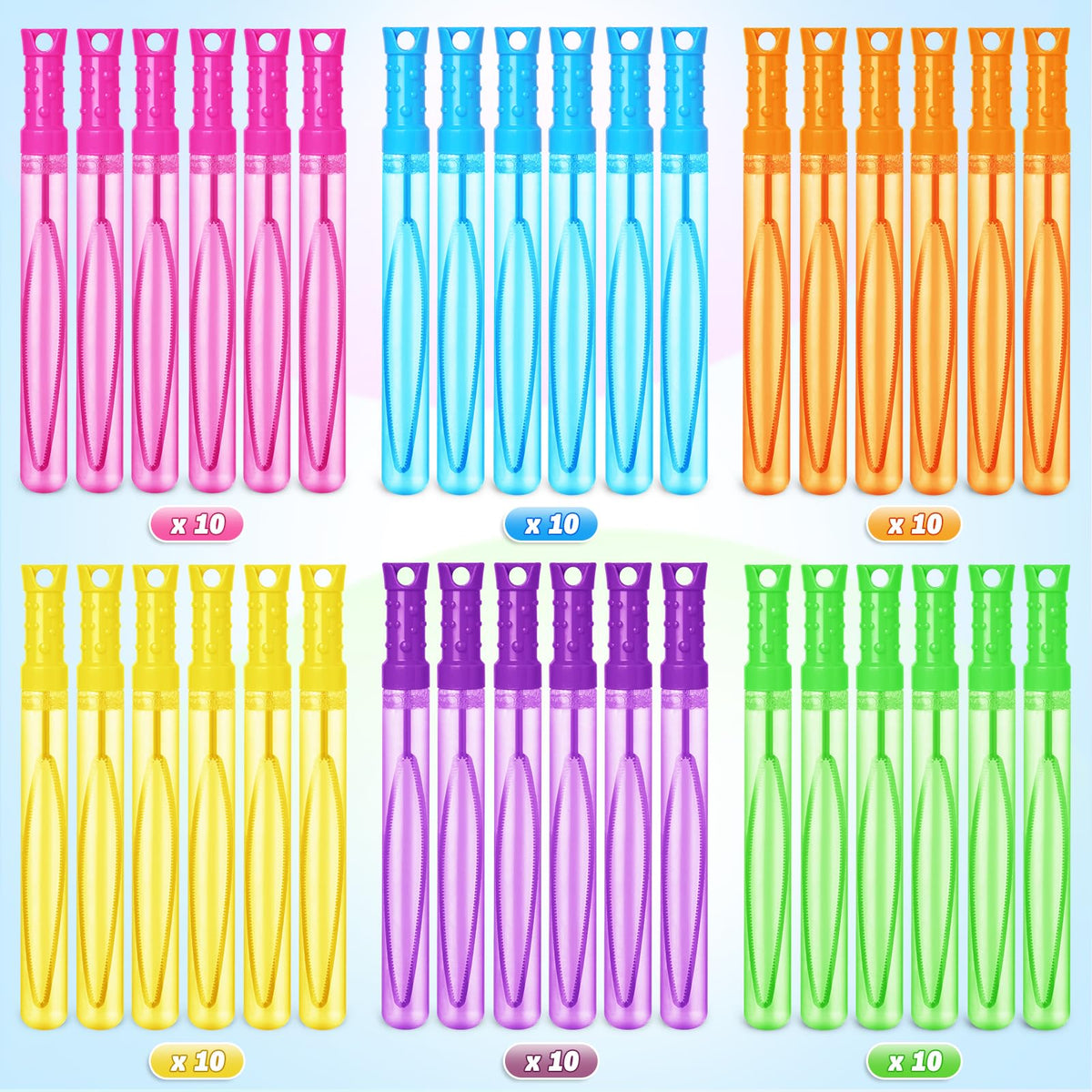 SpringFlower bubble wand in six bright colors for group bubble games