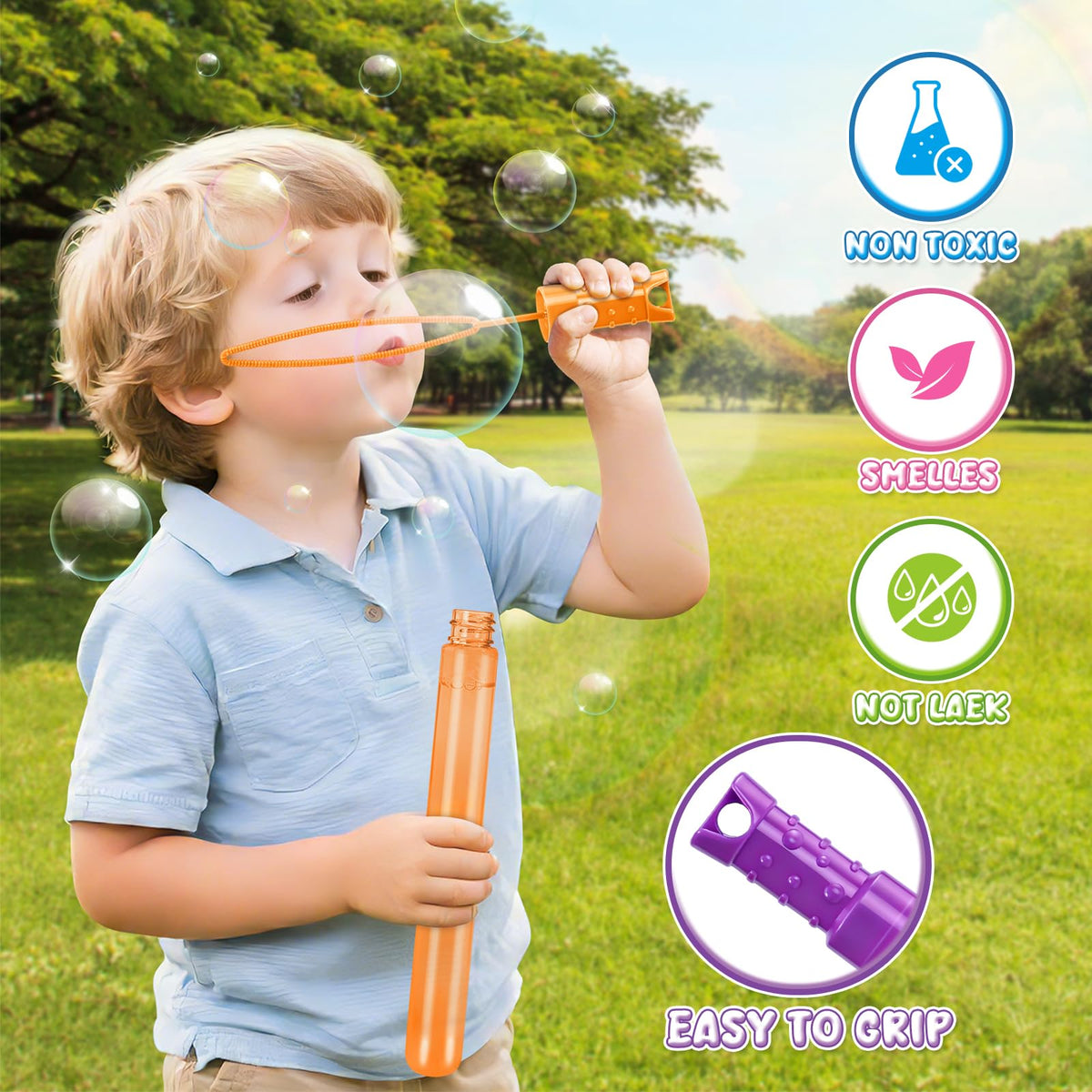 SpringFlower bubble wands suitable for indoor and outdoor kid play
