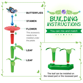 SpringFlower build and play activity creates colorful flower pots for pretend garden design.