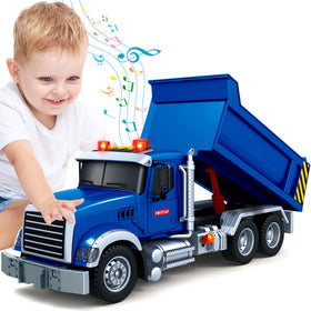 SpringFlower 15-inch dump-truck front view shows sturdy build for versatile play