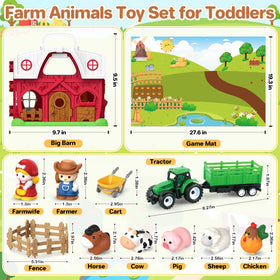 SpringFlower farm playmat 27x19 for spacious, soft floor play