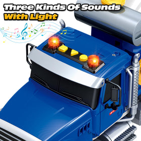 SpringFlower mixer truck feeding port enables easy mixer loading during play.