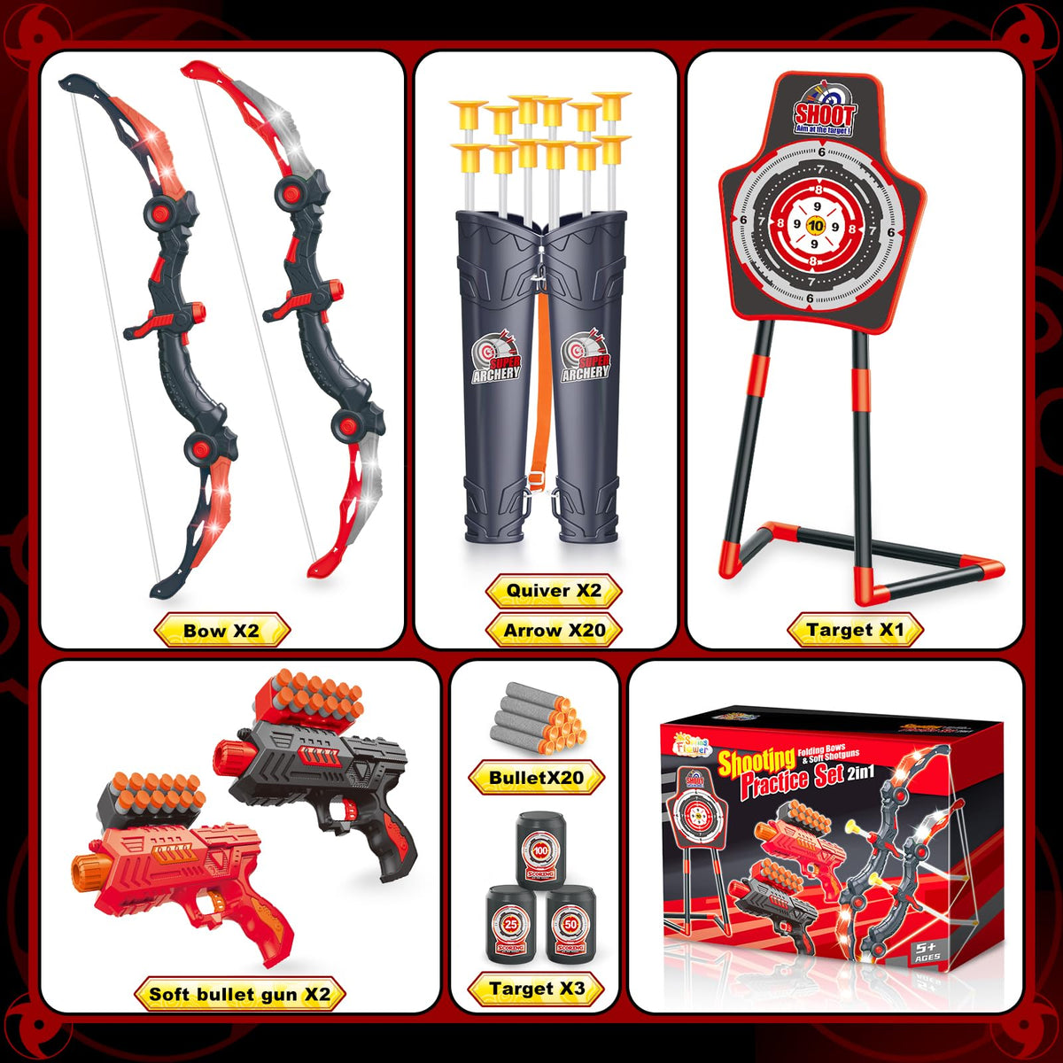 SpringFlower foam dart guns in dual mode for versatile play