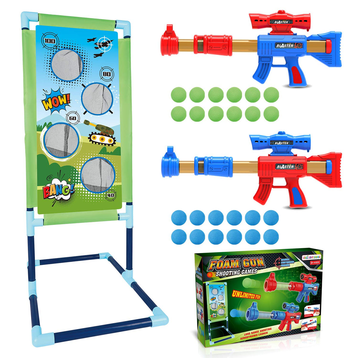 SpringFlower gift-ready shooting game set ideal for parties and holidays.