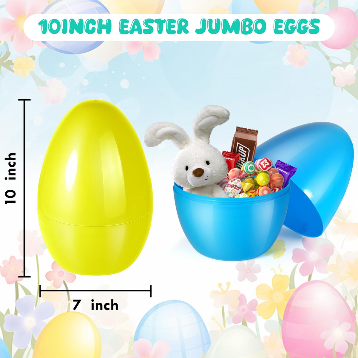 SpringFlower jumbo Easter egg green ready to hide candy and prizes