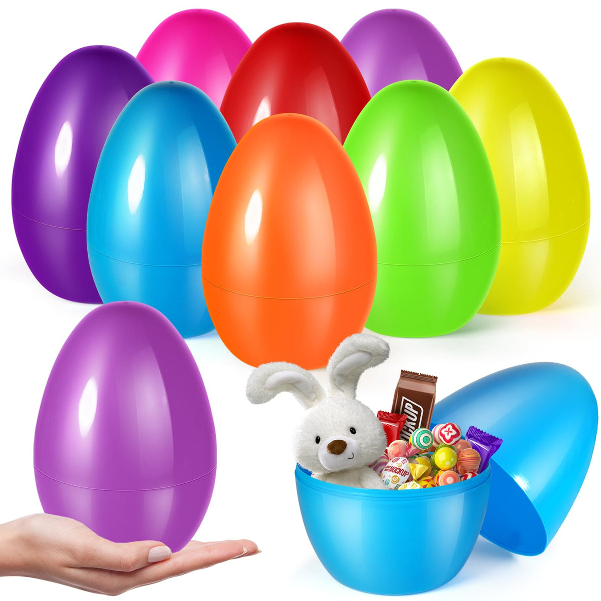 SpringFlower jumbo Easter egg yellow for easy fillable fun and hunts