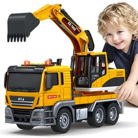 SpringFlower large excavator truck toy with movable digger arm for versatile play.