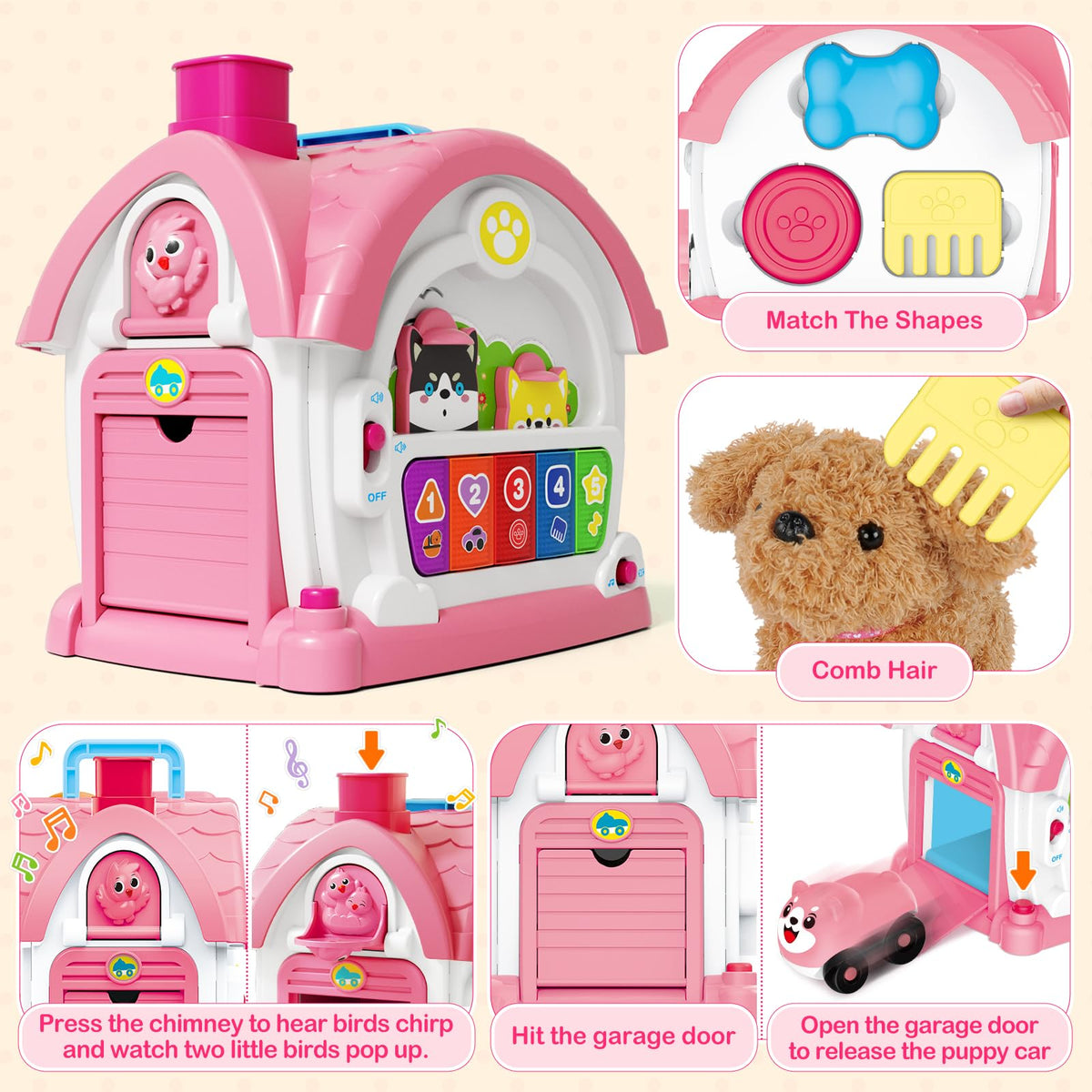 SpringFlower learning mode highlights numbers and shapes for early cognitive skills.