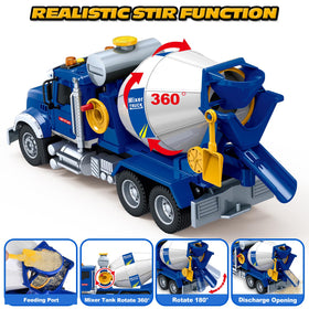 SpringFlower mixer truck rotation function for realistic pretend play.