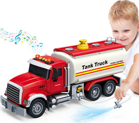 SpringFlower oil tanker truck with sound and lights for engaging imaginative play.