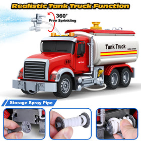 SpringFlower oil tanker truck water spray function enhances interactive play.