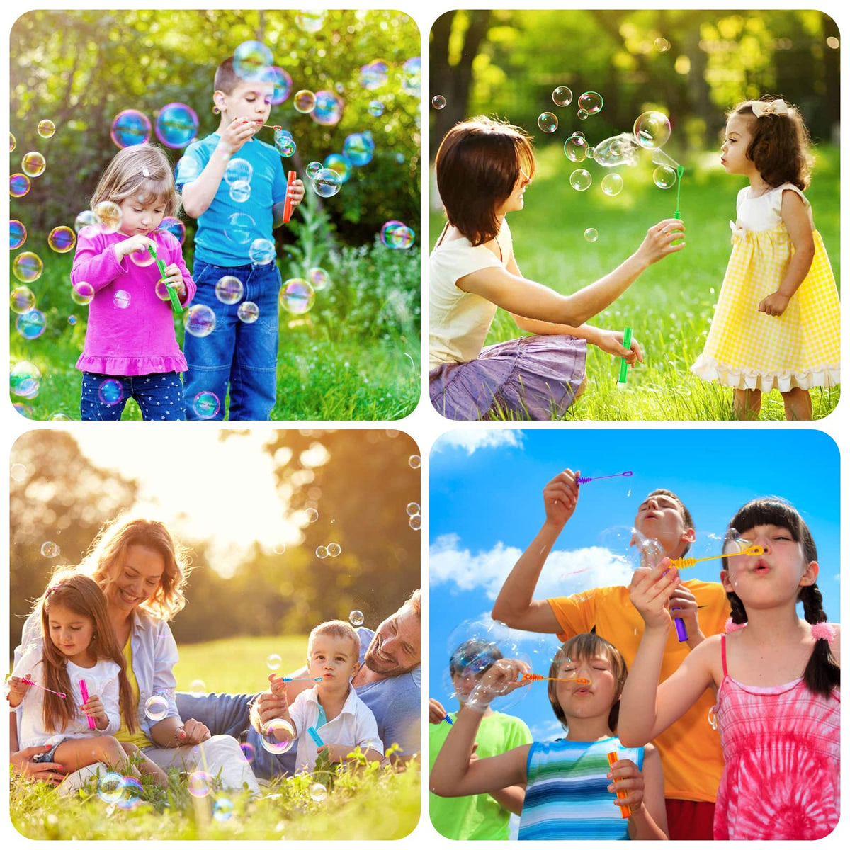 SpringFlower party-favor bubble wands ideal for weddings and baby showers.