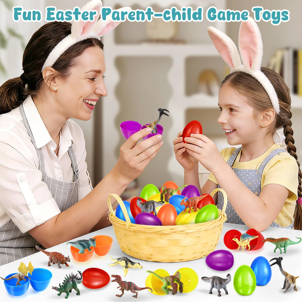SpringFlower party favor dinosaur toys ideal for Easter celebrations.