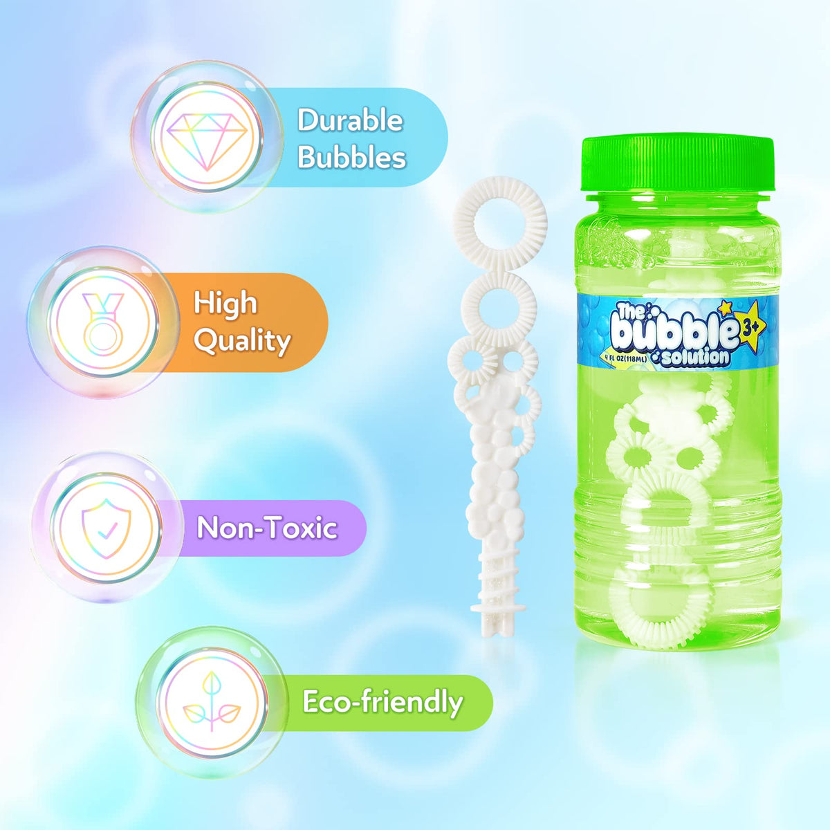 SpringFlower protective mouth film and leak-proof cap ensure safe play.