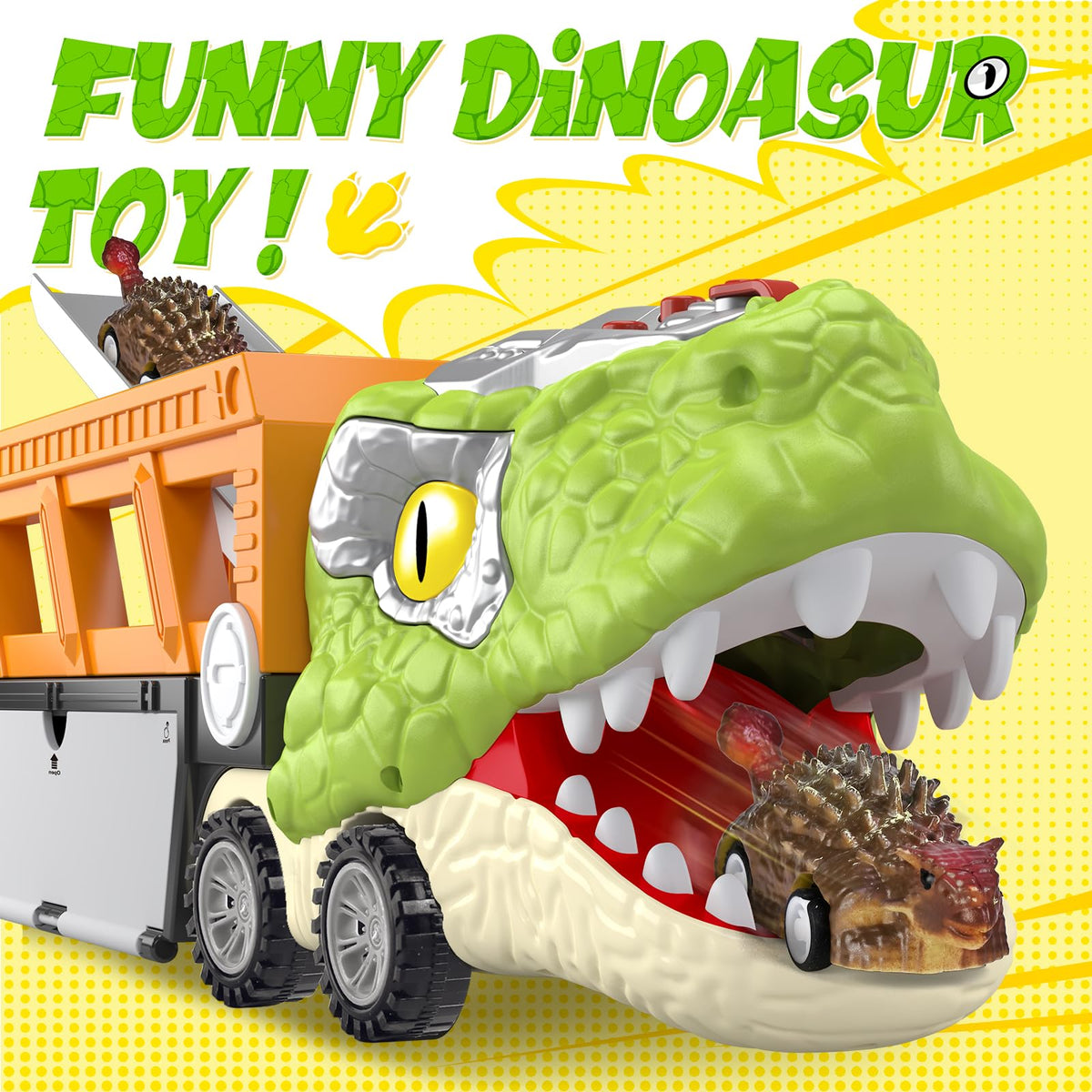SpringFlower pull-back dinosaur cars for fast, easy play sessions.