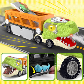 SpringFlower pull-back transports for versatile dinosaur adventures.