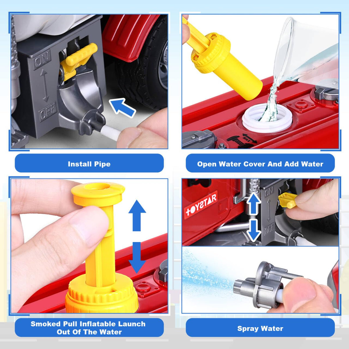 SpringFlower push-and-go toy truck for easy, child-friendly operation.