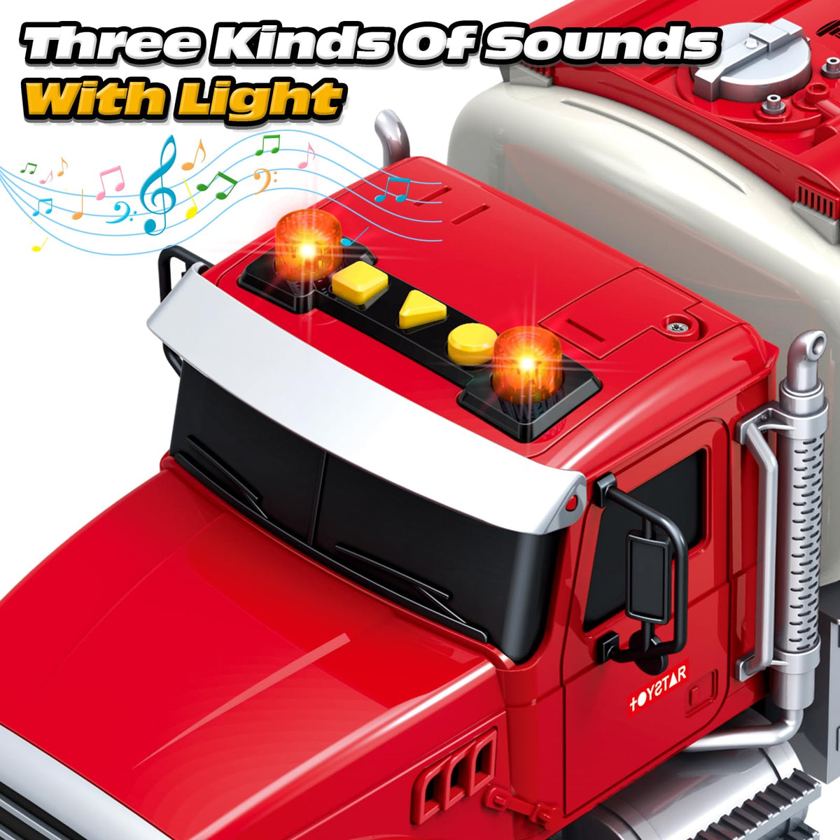 SpringFlower realistic truck sounds and lights boost storytelling and pretend play.