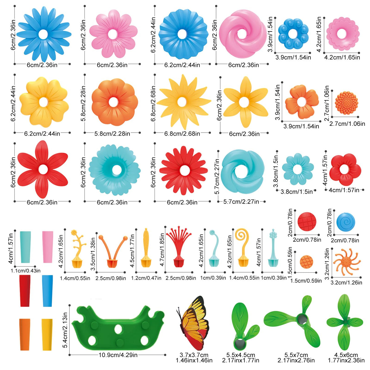 SpringFlower safe ABS plastic ensures durable, kid friendly construction for indoor and outdoor play.