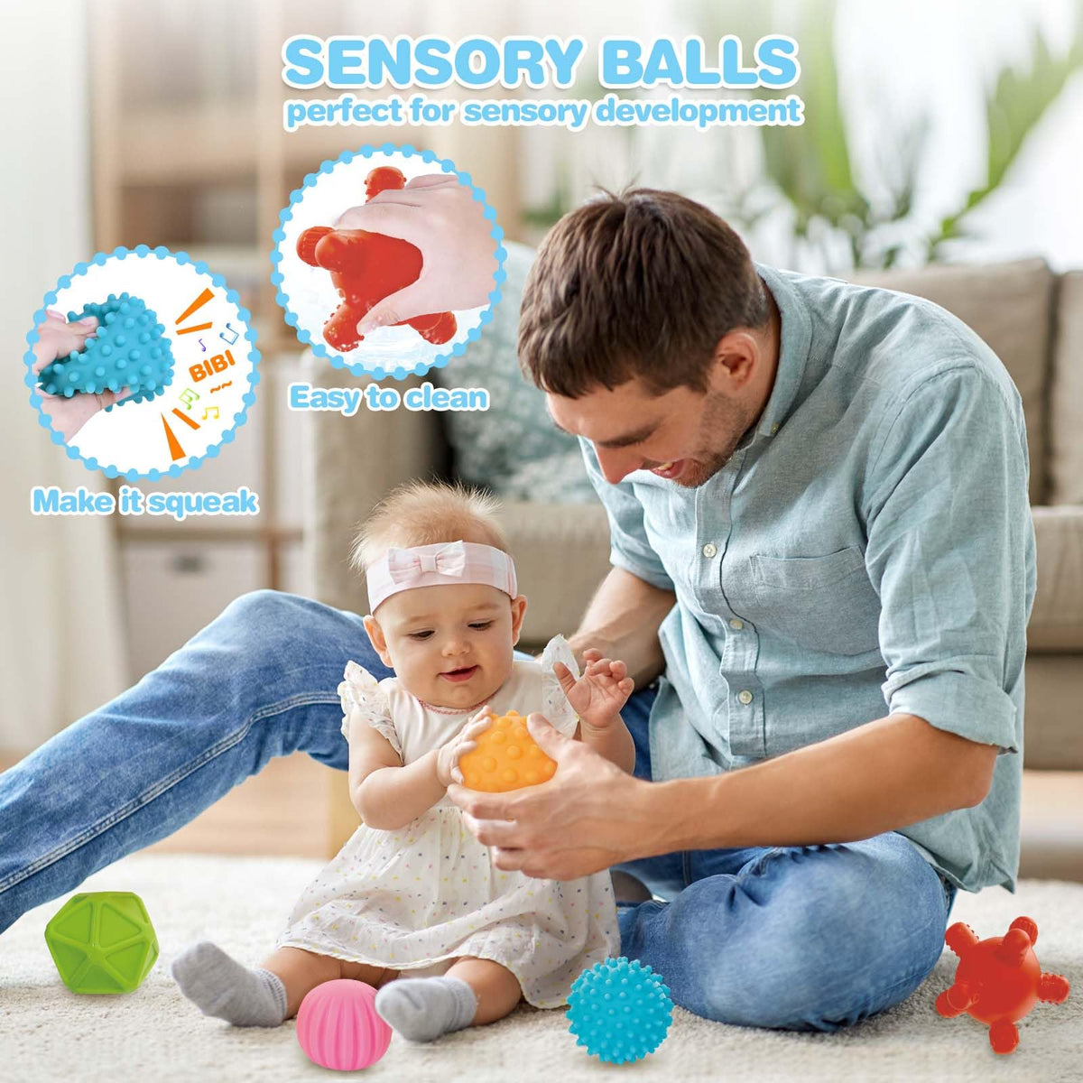 SpringFlower safe, washable materials simplify cleanup after play