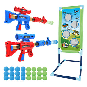 SpringFlower shooting game stand and target ready for quick play.