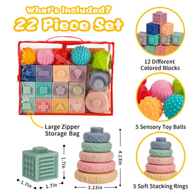 SpringFlower soft sensory rings promote safe teething and grip.