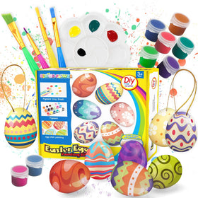 SpringFlower White Easter Eggs Painting Kit with 24 eggs for creative Easter decorating.