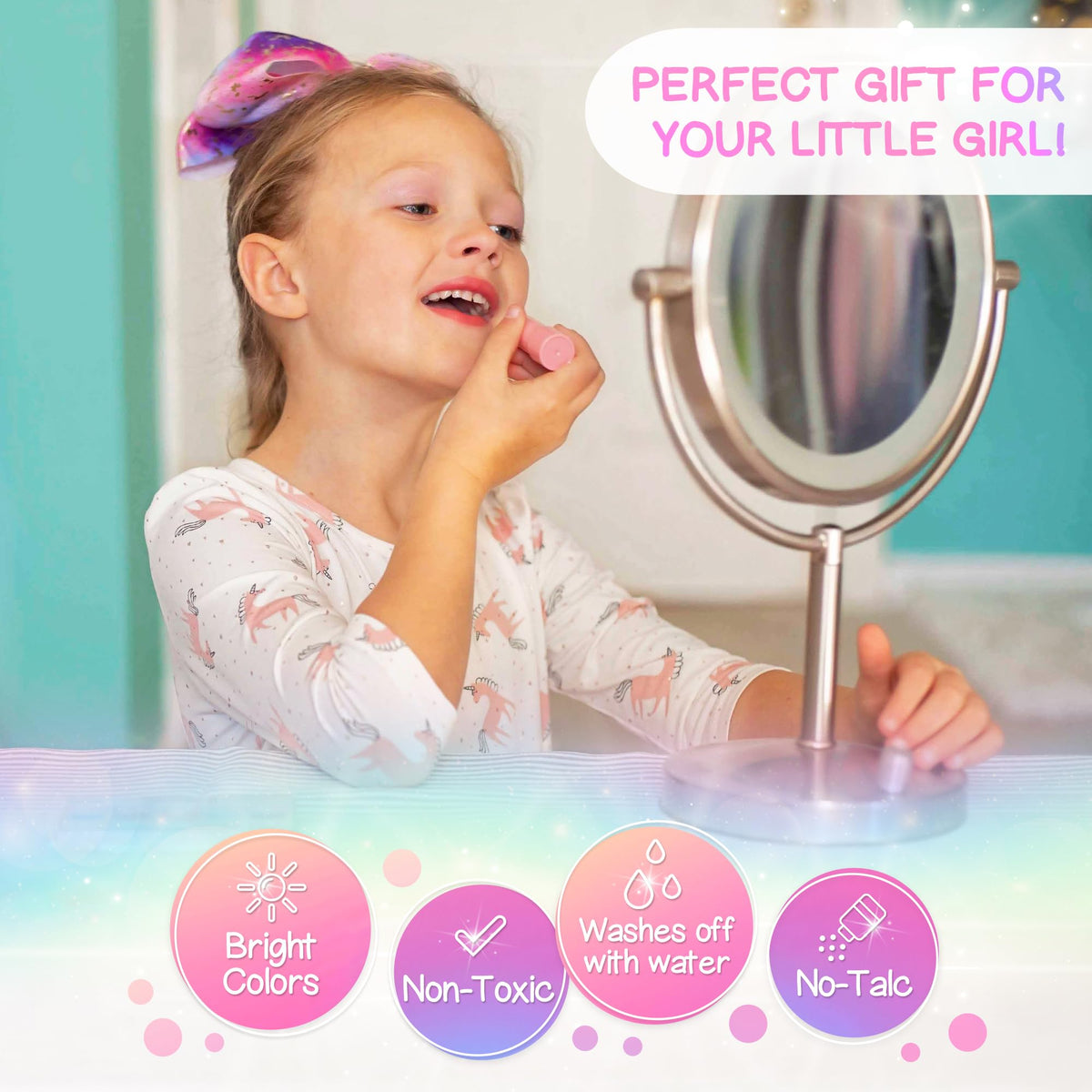 Sprinkles Toyz Washable makeup set with bright colors that wash off easily